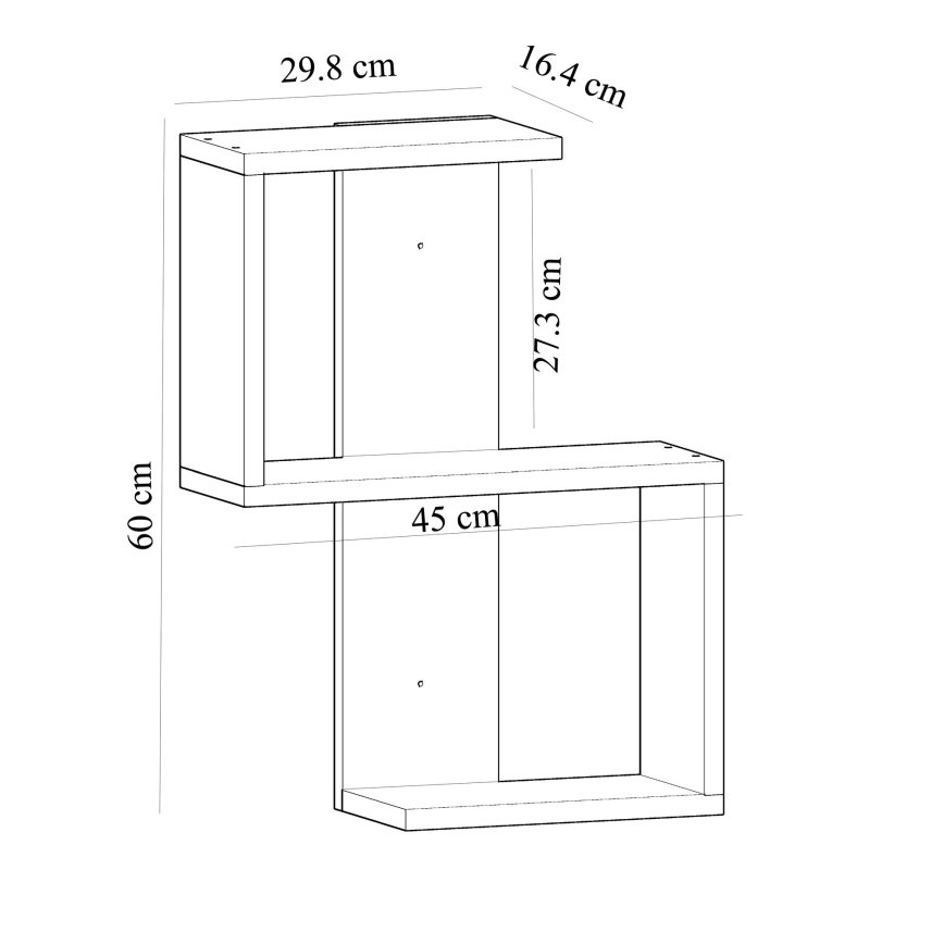 Wandplank OCTA 60x45 cm wit