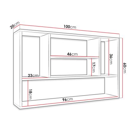 Wandplank PAPIKO 60x100 cm wit