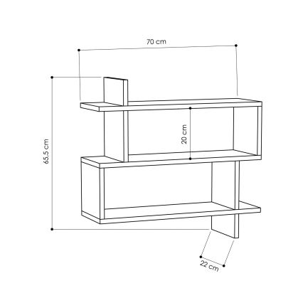 Wandplank PARALEL 65,5x70 cm bruin