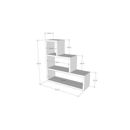 Wandplank PIRAMIT 62x62 cm bruin