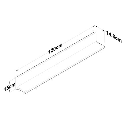 Wandplank RANI 120x15 cm bruin/antraciet