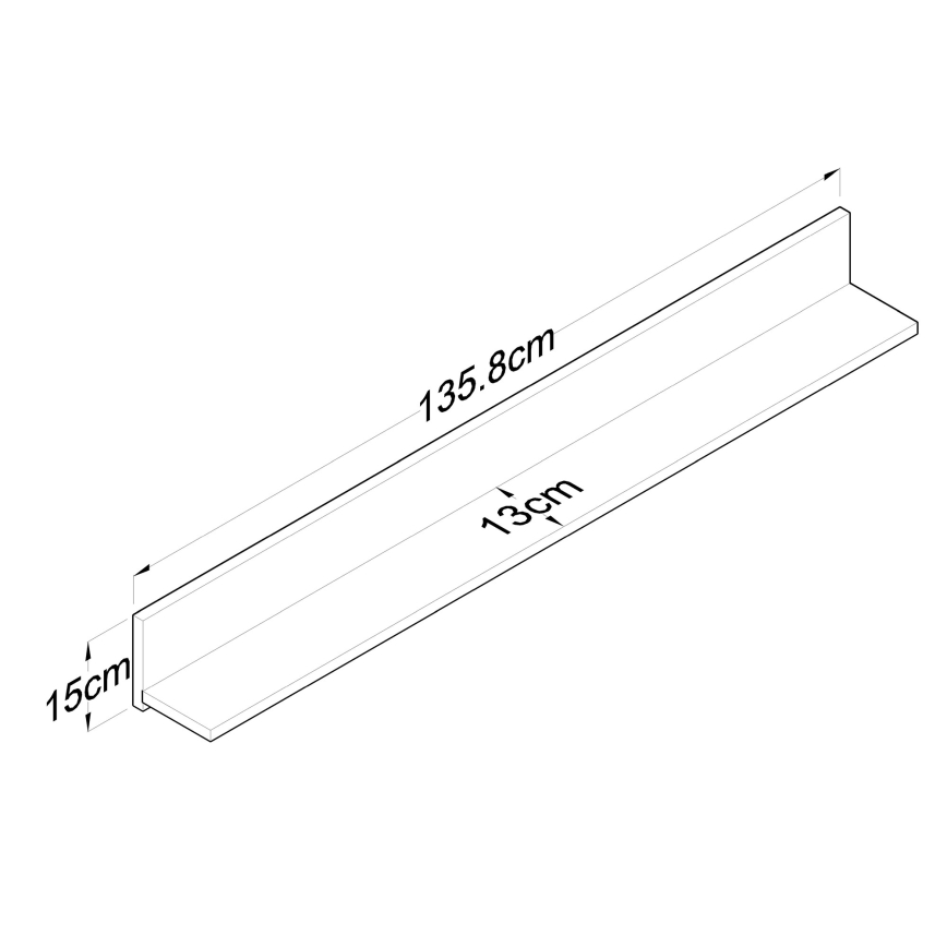 Wandplank RANI 135,8x15 cm bruin