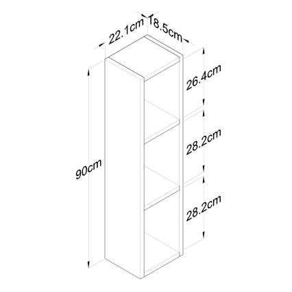 Wandplank RANI 22,1x90 cm bruin