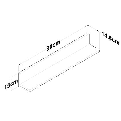 Wandplank RANI 90x15 cm bruin