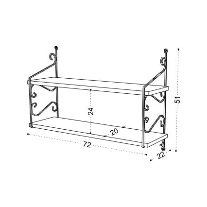 Wandplank SERAMONI 51x72 cm wit