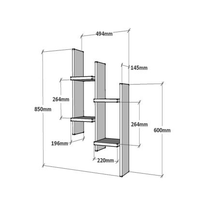 Wandplank SU 85x49 cm beige/antraciet