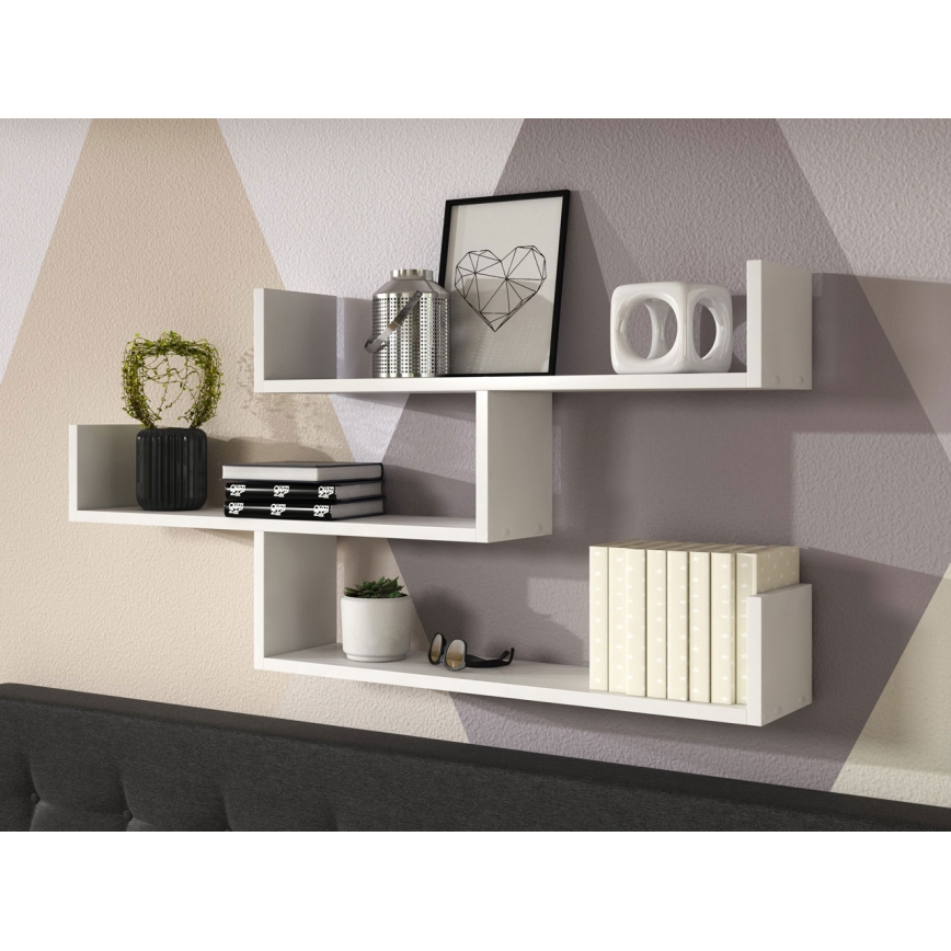 Wandplank TRIO 119 x 55 x 18 cm wit