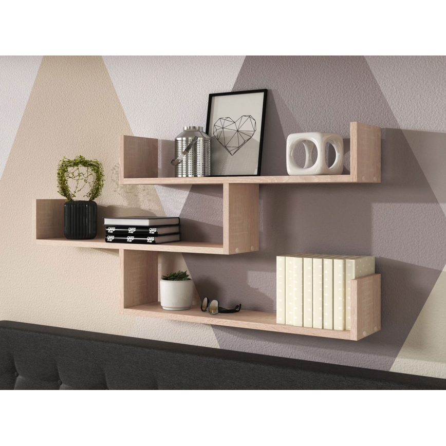 Wandplank TRIO 119x55x18 cm sonoma eiken