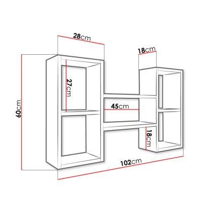 Wandplank TRIO 60x102 cm eiken sonoma