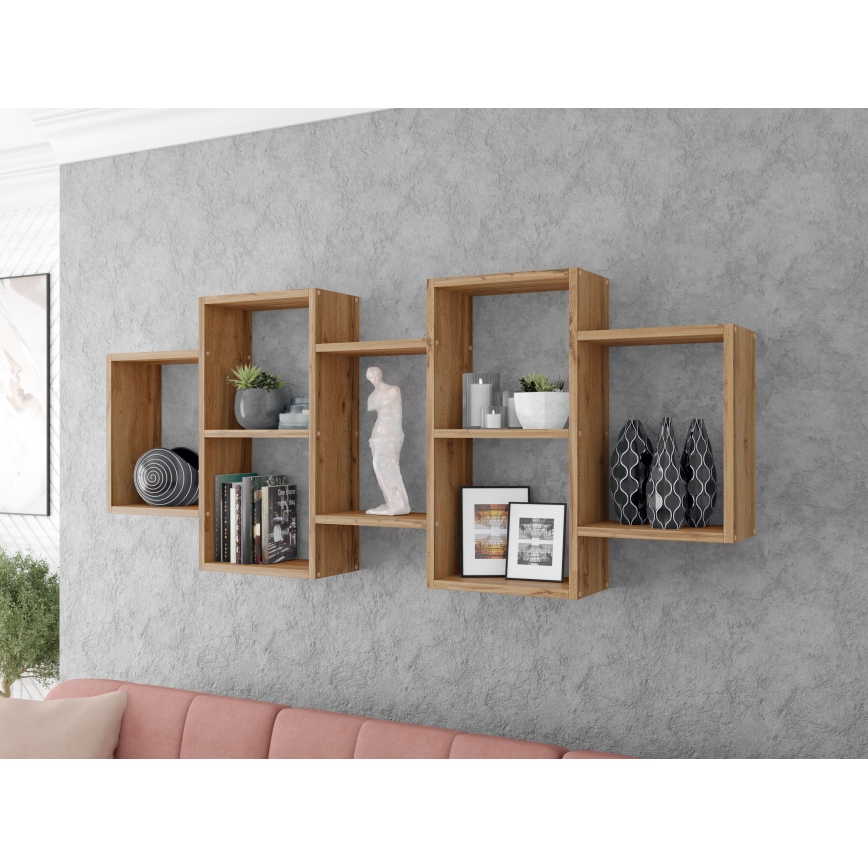 Wandplank TRIO 65x161 cm eik wotan