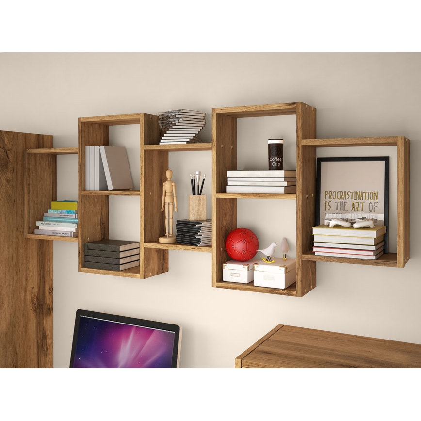 Wandplank TRIO 65x161 cm eik wotan