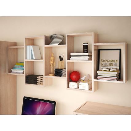 Wandplank TRIO 65x161 cm eiken sonoma