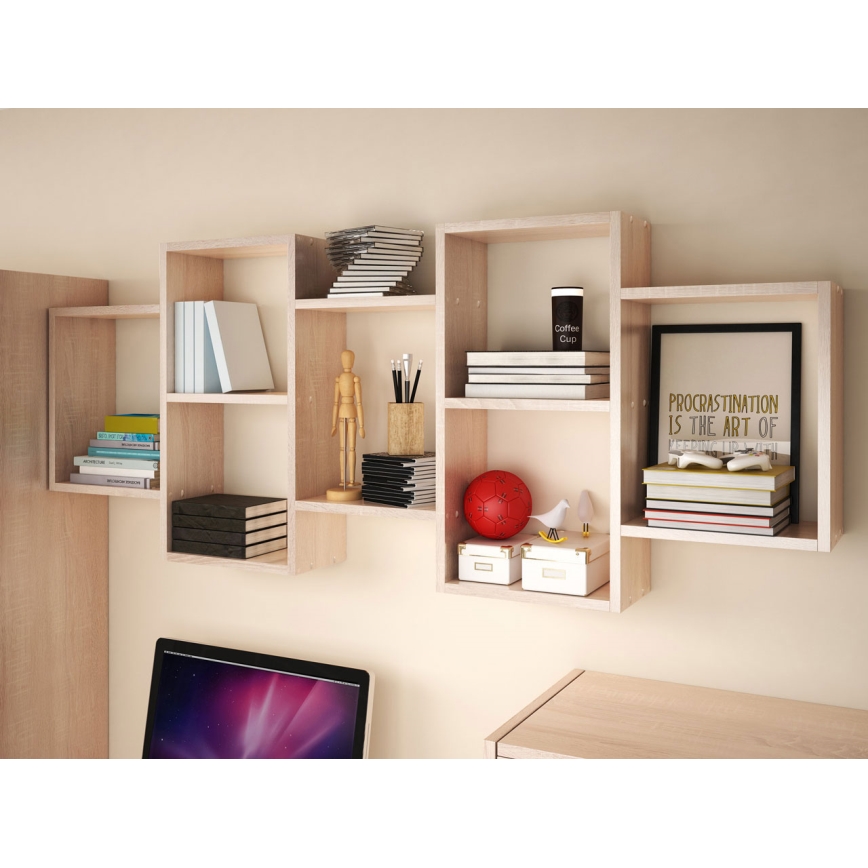 Wandplank TRIO 65x161 cm eiken sonoma
