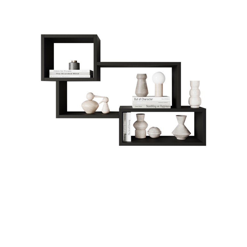 Wandplank TRIO 87x54 cm grafietzwart