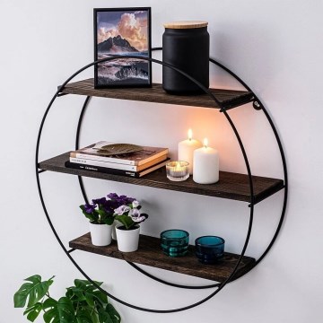 Wandplank TULIPA 60x15 cm sparren/zwart