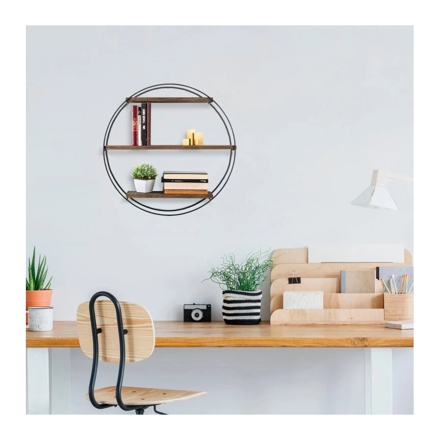 Wandplank TULIPA 60x15 cm sparren/zwart
