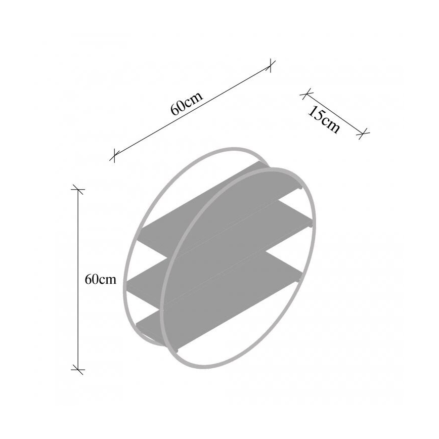 Wandplank TULIPA 60x15 cm sparren/zwart