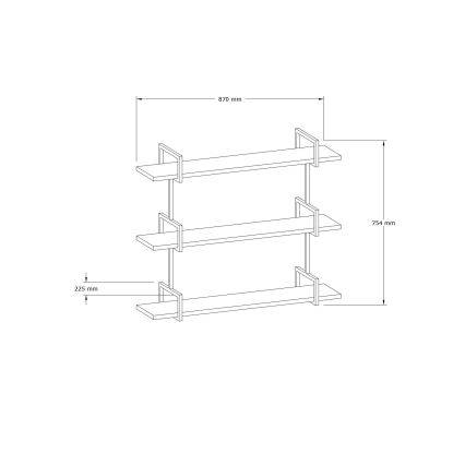 Wandplank URAS 76x90 cm grenen