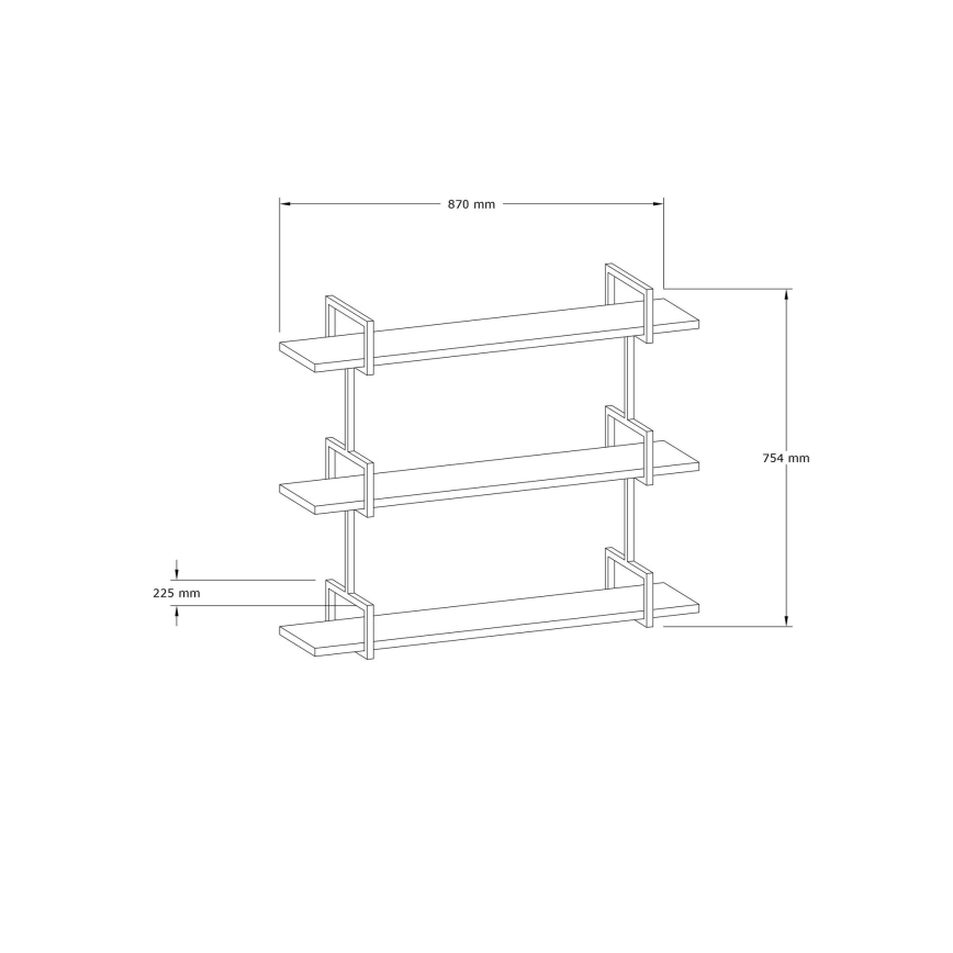 Wandplank URAS 76x90 cm grenen