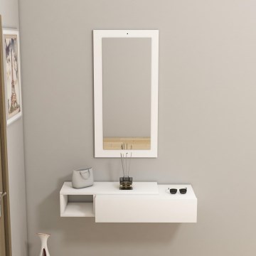 Wandplank + wall spiegel VIEN wit