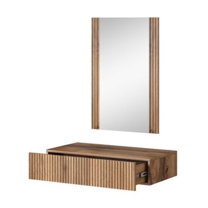 Wandplank + wall spiegel WITH eiken wotan