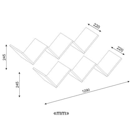 Wandplank ZIG ZAG 24,5x129 cm wit