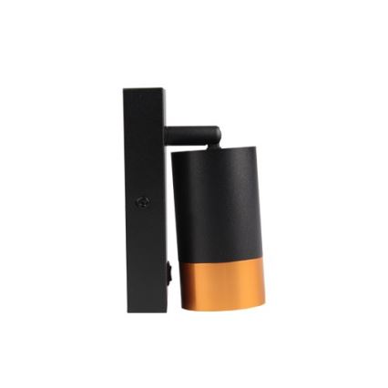 Wandspot 1xGU10/35W/230V zwart/goud