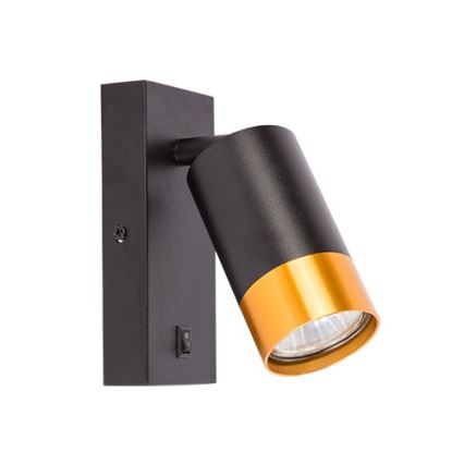 Wandspot 1xGU10/35W/230V zwart/goud