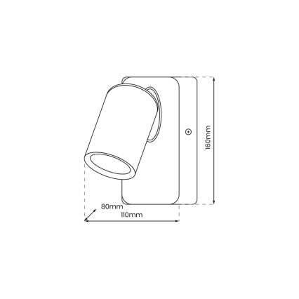 Wandspot ANDY 1xGU10/8W/230V wit/goud