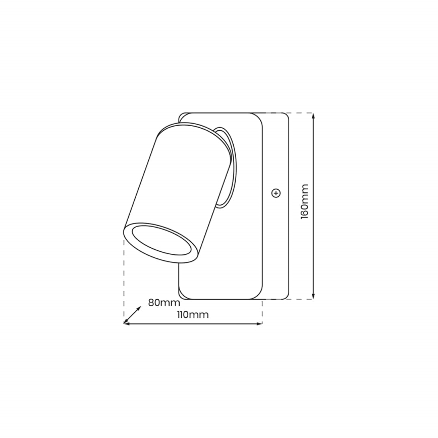 Wandspot ANDY 1xGU10/8W/230V zwart/goud