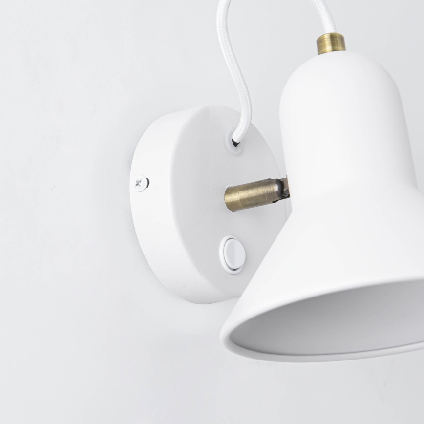 Wandspot ASTAMA 1xE27/40W/230V wit/messing