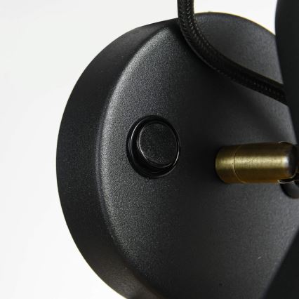 Wandspot ASTAMA 1xE27/40W/230V zwart/messing