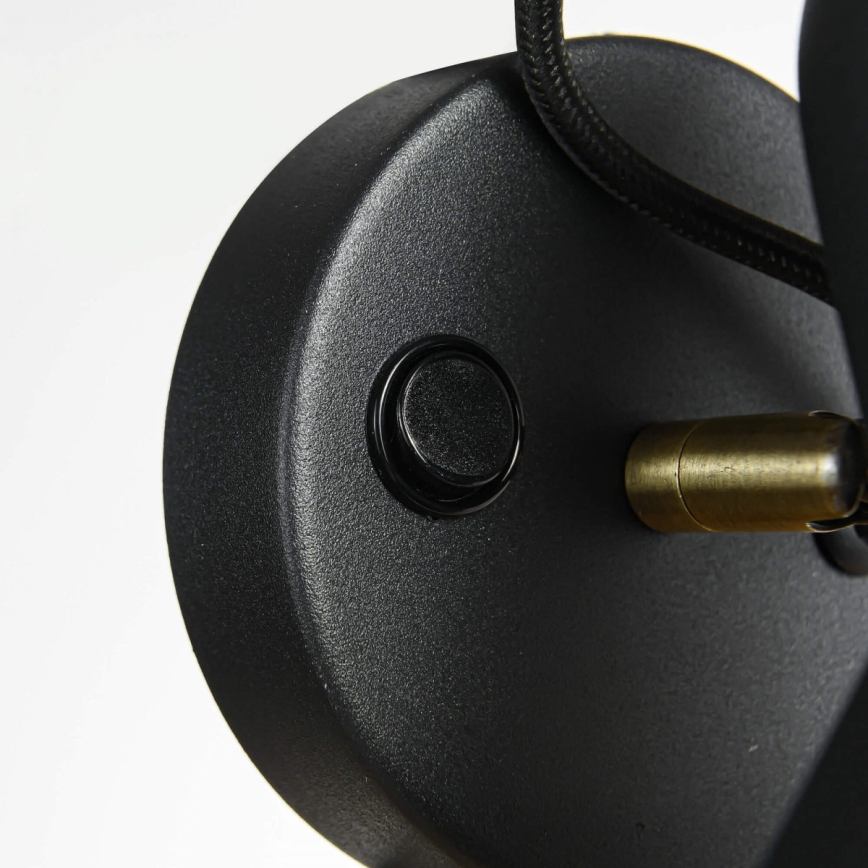 Wandspot ASTAMA 1xE27/40W/230V zwart/messing