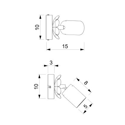 Wandspot BLOEM 1xGU10/8W/230V wit