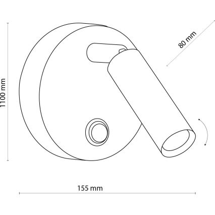 Wandspot ENZO 1xG9/8W/230V wit