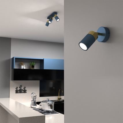 Wandspot JOKER 1xGU10/25W/230V blauw/goud