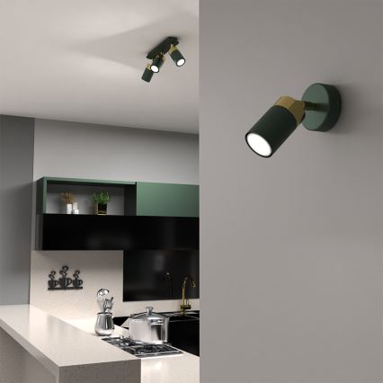 Wandspot JOKER 1xGU10/25W/230V groen/goud
