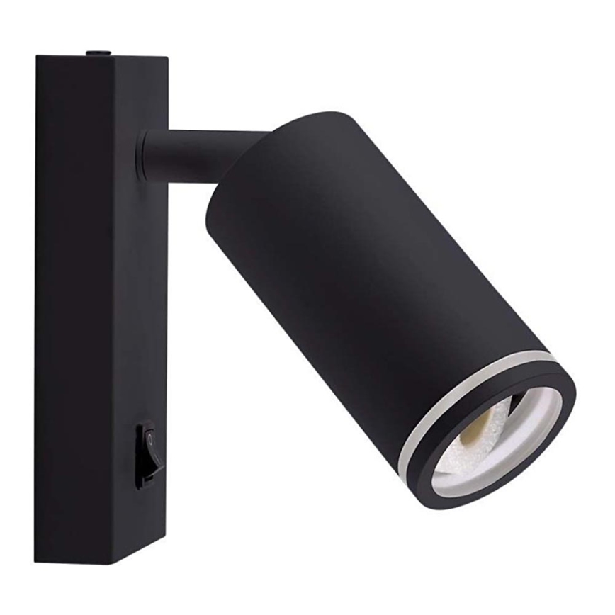 Wandspot met schakelaar 1xGU10/35W/230V zwart