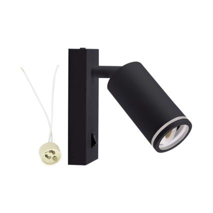 Wandspot met schakelaar 1xGU10/35W/230V zwart