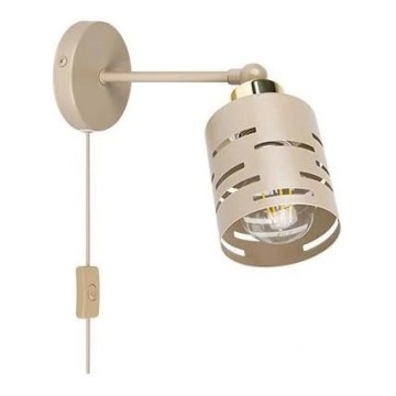 Wandspot met schakelaar ELEN 1xE27/35W/230V beige/goud