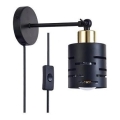 Wandspot met schakelaar ELEN 1xE27/35W/230V zwart/goud