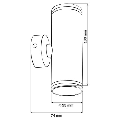 Wandspot PARIJS 2xGU10/10W/230V IP20 zwart