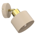 Wandspot PARKLA 1xE27/15W/230V beige/goud