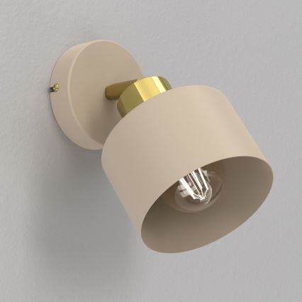 Wandspot PARKLA 1xE27/15W/230V beige/goud