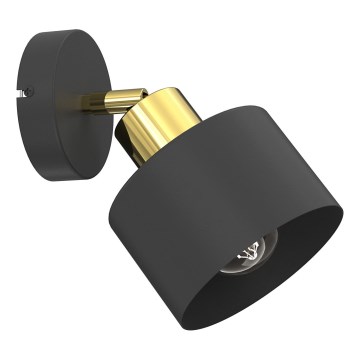 Wandspot PARKLA 1xE27/15W/230V zwart/goud