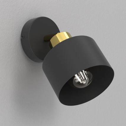 Wandspot PARKLA 1xE27/15W/230V zwart/goud