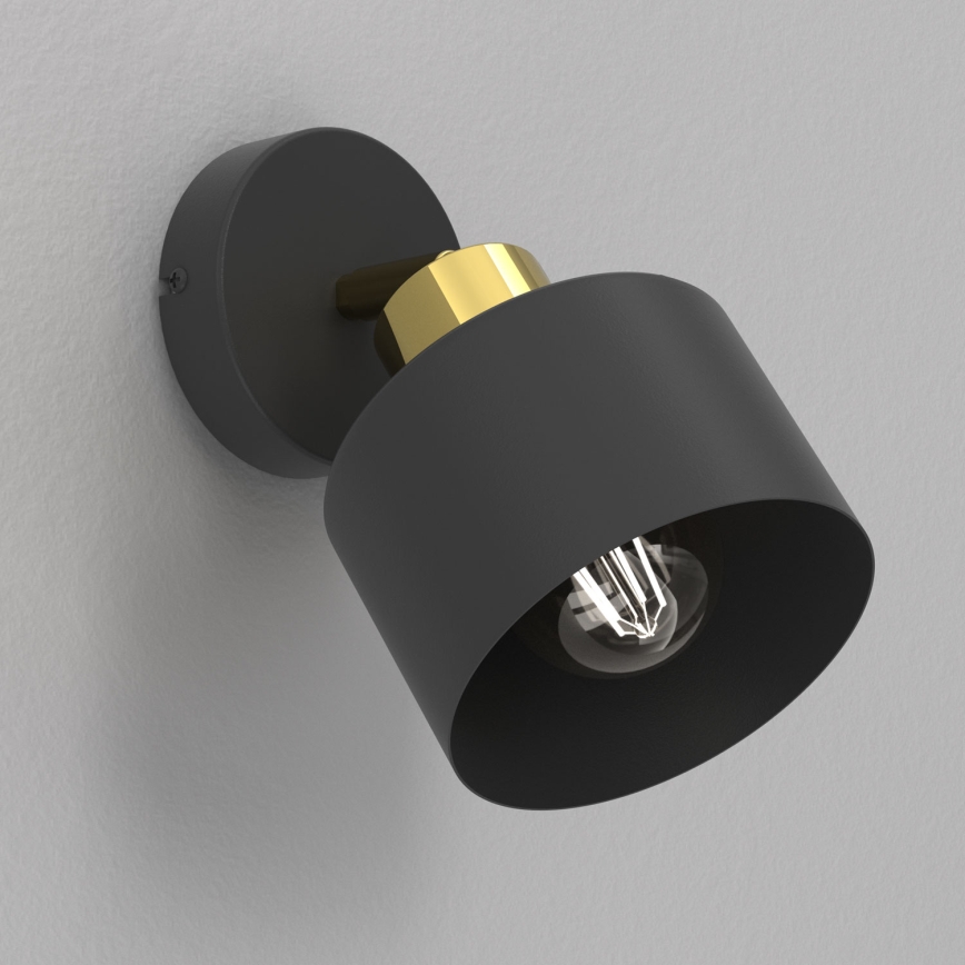 Wandspot PARKLA 1xE27/15W/230V zwart/goud