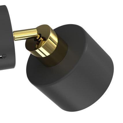 Wandspot PARKLA 1xE27/15W/230V zwart/goud