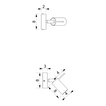 Wandspot PRESTON 1xGU10/40W/230V wit/goud