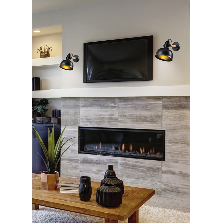 Wandspot RENO 1xE27/40W/230V zwart